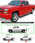 6 Inch Black Running Boards Kit For Chevy Silverado GMC Sierra 1999-2013 1500 2500 3500 Double Cab side view
