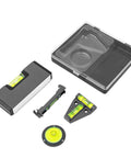 Torpedos, Pocket Levels in a compact storage box, includes various bubble levels for precise leveling.