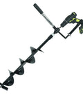 6 Inch Wide By 32 Inch Deep Electric Post Hole Digger With Universal Handle For Drill Attachment displayed horizontally