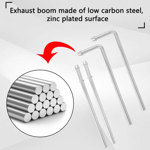 Universal Exhaust Hanger Kit With Weld On Rods, 4 Piece Set, zinc plated low carbon steel rods with two 90-degree bends and straight rods