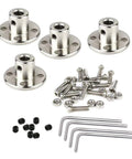 4 Piece 5mm Rigid Flange Shaft Coupling Set With 8 Screws 4 Allen Keys And 16 Stainless Screws Heavy Duty Metal Guide Shaft Support Coupler