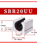 Top Notch High Precision Linear Guide Rail Kit Sbr 10 12 16 20 Uu Smooth Bearing Sliders For 3D Printers And Cnc Machines Super Fast Motion SBR20UU bearing block dimensions