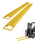 DEXSO Fork Extensions, 72in long x 5.5in wide, heavy-duty yellow steel, 1 pair