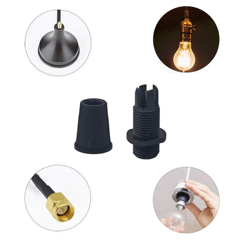 Close-up of 50 Pairs Plastic Pendant Lighting Strain Reliefs for Lamps and Fixtures M10 Cable Glands Cord Grips