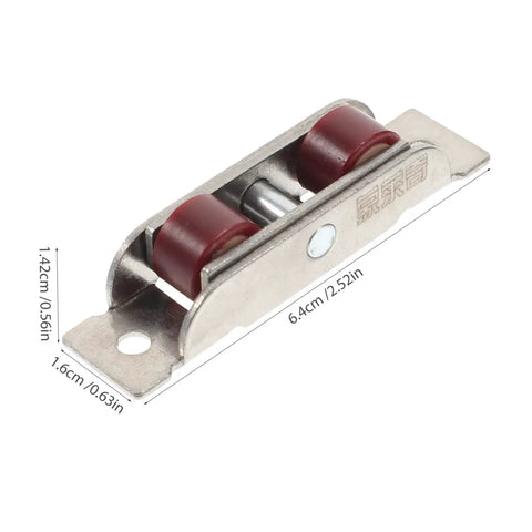 Heavy Duty Stainless Steel Sash Roller Double Wheel Pulley 4 Pack for Sliding Windows and Doors Smooth Silent Operation Fits Standard Tracks rugged stainless steel design with red rollers