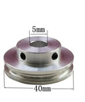 1Pcs Small Motor Drive Pulley 20 To 40mm Aluminum Single Groove Wheel For V Belt Power Transmission OD40x5mm shown with dimensions.