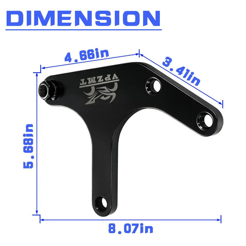 Level Your Trike With These Kickass 1.5 Inch Rear Suspension Lift Brackets For Harley Davidson Trikes, black metal component with dimensions.