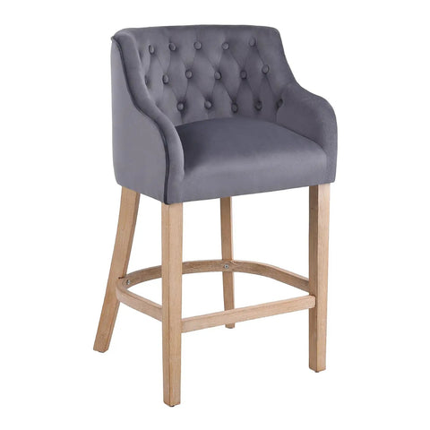 Suede Counter Height Stool With Natural Wood Legs, Extra Comfy And Breathable Seat, Built To Last For Kitchen Island Or Home Bar