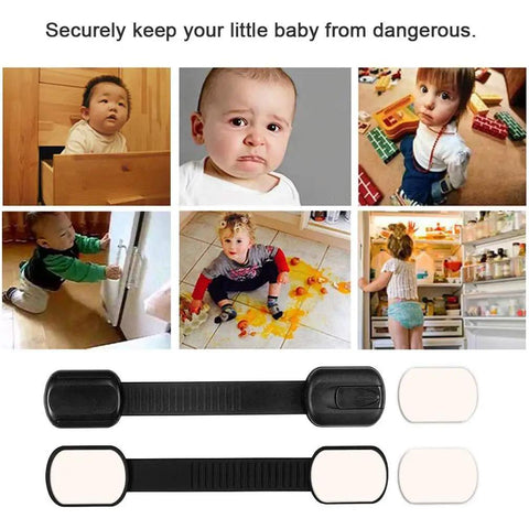8 Pack Adjustable Strap Child Safety Cabinet Locks For Cupboards Drawers Closets Toilets Ovens And Fridges No Trapped Fingers Easy Install Kid Safe With Free 9 Extra Adhesive Pads