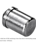 Top Tier 6 By 7 Mm Ball Plunger Spring Latch Pin For Garage And Cabinet Builds 15 N Force Badass Stainless Steel 20 Piece Crate Quick Slip In Install, stainless steel pin close-up.