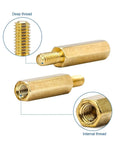 Three Hundred Piece M3 Male And Female Hex Brass Standoff Spacer Kit For Electronics Projects DIY Friendly Makers Pack Durable Hexagon Spacers For Secure Mounting And Stable Stacking Wide Assortment Pack, brass male and female ends
