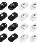 16 Pcs Self Adhesive Mini Caster Wheels 360 Degree Swivel Ball Bearing Sliders for Appliances, Black and White, Displayed in Rows