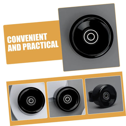 Close-up of Quad Skate Wheels With Bearings Durable PU Roller Skating Wheels for Skates, showing front and side views