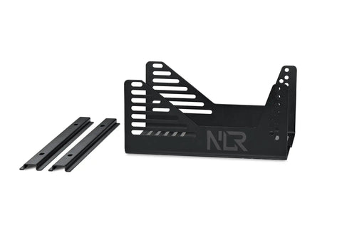 Universal Seat Mounting Bracket for Sim Rigs and Racing Setups, Heavy Duty Black Steel with two extra rail components