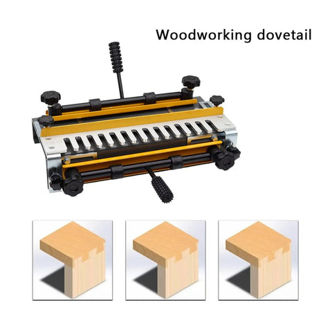 Badass Dovetail Workhorse Machine And Portable Woodworking Jig For Killer Joinery With Rugged DieCast Body and templates for finger joints.