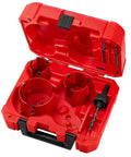 Heavy Duty 7 Pc Carbide Teeth Hole Saw Kit With Arbor And File For Cutting Wood Nails Shingles Cement Board And Plaster Fast Aggressive Cuts 3 Tooth Design That Lasts 50x Longer Than Standard Models, red case