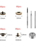 Leather Snap Fasteners Kit 80 Sets 15mm Antique Brass Pro Grade Heavy Duty Snap Buttons With 4 Setter Tools Diy Projects