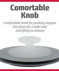Kitchen Sink Stopper With Flexible Outer Ring For A Tight Seal And Easy Release Knob, No Fuss Drain Cover, top view with knob