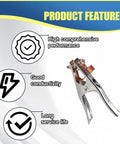 2 Pack 300A Welding Ground Clamp With Copper Plated Jaw Heavy Duty Silver Ground Clip highlighting features like conductivity and durability