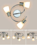 Dope Three Light Round Ceiling Track Lighting Fixture With Adjustable Heads For Kitchen Office Bedroom Hallway Picture Wall