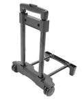 Handy Heavy Duty Folding Hand Truck Cart With Extra Omnidirectional Wheels For HVAC Electrical Toolkits Moving Gear Around Your Shop Or House Without A Hitch, showing the base and handle.