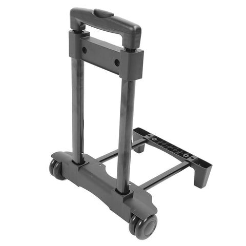 Handy Heavy Duty Folding Hand Truck Cart With Extra Omnidirectional Wheels For HVAC Electrical Toolkits Moving Gear Around Your Shop Or House Without A Hitch, showing the base and handle.