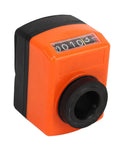 Lightweight Digital Bore Position Indicator With Clear Readout Mechanical Counter for Compact Lathe Machines, orange body, side view