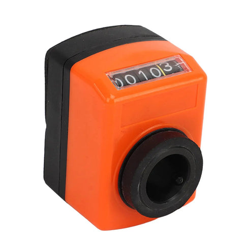 Lightweight Digital Bore Position Indicator With Clear Readout Mechanical Counter for Compact Lathe Machines, orange body, side view