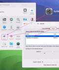 System preferences screen showing USB speakers setup on macOS. Focus keyword: Plug And Play USB Computer Speakers For Desktop PC And Laptop Tiny Monitor Soundbar With Deep Bass That Cranks Up Loud Wired External Speaker Clamp On Monitor Mount USB C Ready Works With Windows Mac Chrome Linux.