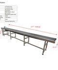 Heavy Duty Electric PVC Belt Conveyor With Adjustable Speed Desktop Transport Machine Aluminum Alloy Frame Industrial Grade 177 Inch Long By 11.8 Inch Wide 250W 110V Black Workhorse For Easy Setup.