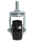 Single 2-inch heavy-duty caster with 1/2-13 threaded stem, black polyurethane wheel, metal frame.