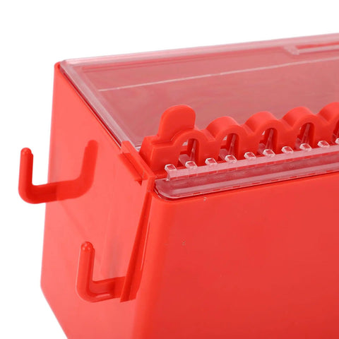 Portable Wall Mount Group Lock Box For Lockout Tagout, 8 Hole Key Station With 6 Inside And 2 Outside Hooks, top view