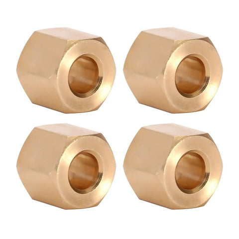 Four Beefy Brass Wheel Hex Hub Extenders Six Millimeter And Two Millimeter Adapters For One Eighteenth Scale RC Crawler TRX4M
