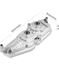 Beefed Up Transmission Control Unit Maximizes Power Transfer Efficiency For Ultra Smooth Shifts Built Tough For Extreme Temperatures Longer Lifespan And Real World Drivetrain Reliability In Upgraded Rides., silver TCU housing, 32cm x 15.5cm x 13cm