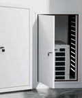 Smooth Paintable Access Panel For Drywall Seamless Wall Cover Flush Mount Door open, revealing hidden storage unit inside.