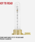 Nitrogen Flow Indicator For Brazing With One Quarter Inch SAE Flare Inlet And Outlet 50 PSI Gauge close-up