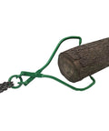 32 Inch Log Lifting Tongs Heavy Duty Grapple For Lumber Skidding And Logging Grabber clamping a log with green jaws.
