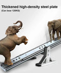 Super Heavy Duty Full Extension Ball Bearing Drawer Slides With Solid Lock Lever, shown with elephants for scale.