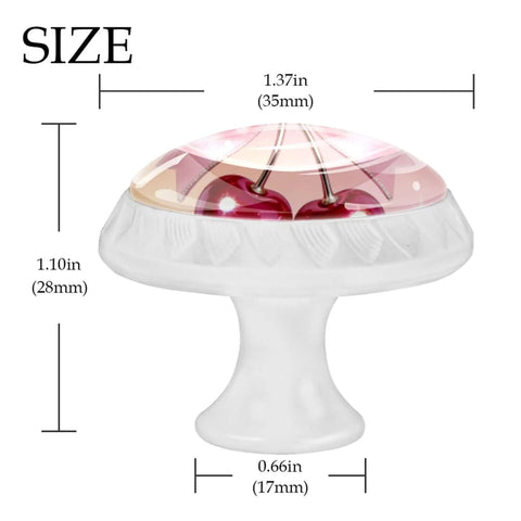 4 Piece Round Drawer Pulls And Cabinet Knobs Set For Cabinets And Drawers In Pink Cherry Bow Pattern, dimensions 1.37x1.10 inches