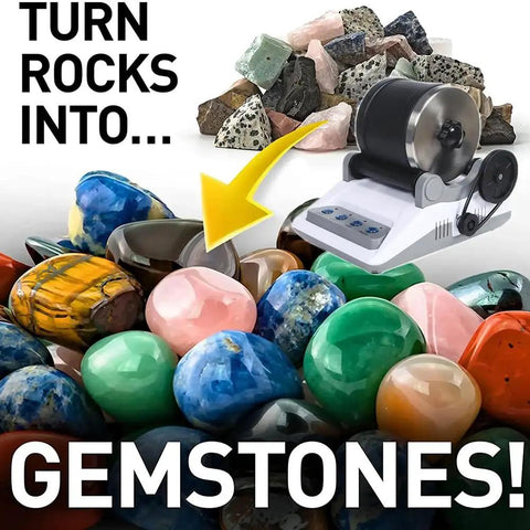 Rock Tumbler Polisher Kit For Kids And Beginners, Electric Gem Grinder transforming rough stones to polished gems