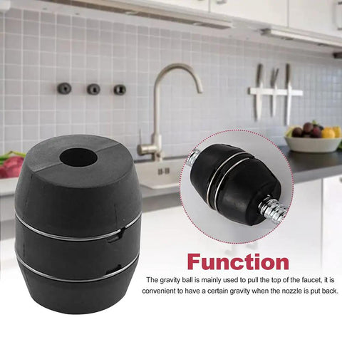 Heavy Duty Gravity Ball For Pull Down Faucets Universal Sprayer Hose Weight For Kitchen Sink Pull Out Faucet Gravity Ball Replacement Screw Type Fit Durable Plastic Wrapped Iron Core Easy Install on kitchen counter