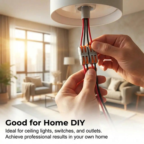 Double Wire Push In Terminal Connectors Kit No Fuss Fire Resistant Lever Lock Wire Connectors Tool Free Quick Connect for Home Installation