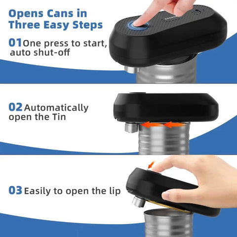 One Touch Automatic Electric Can Opener For Seniors And Arthritis Sufferers No Fuss Hands Free Operation With Rechargeable Battery