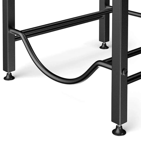 Heavy Duty Steel Water Jug Holder Stand For 5 Gallon Bottles, close-up of bottom tier, rust-proof steel frame on the right side