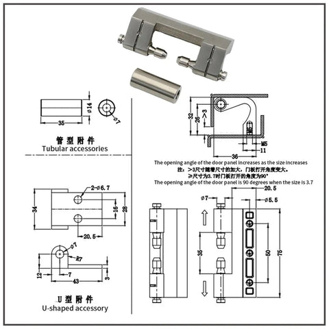 Heavy Duty Concealed Cabinet Door Hinge With Detachable Elbow Thickened Stainless Steel T Finish 1 Piece Hardware schematic