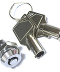 Push Cabinet Lock With Tubular Key For Drawer Hardware, Easy Install shown with two metallic keys and latch