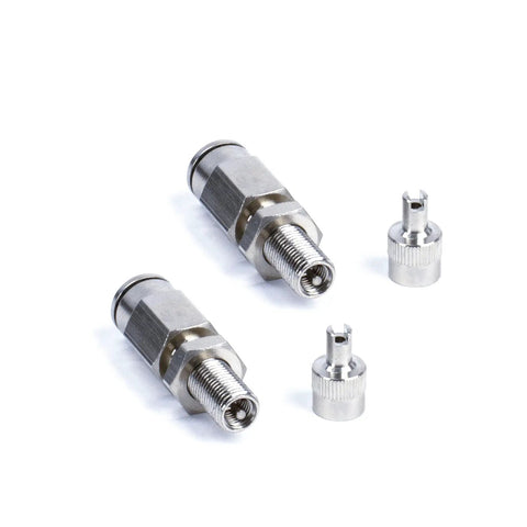 Inflation Valve For 1/4 Inch Air Line PTC Style Nickel Plated Two Pack DOT Approved Durable Off Road Air Tool Accessory For Compressors And Vehicles