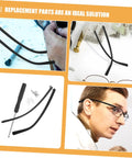 2 Pairs Spectacle Temple Replacement Arms For A Comfortable Fit And No Sweat Install Durable Design For Quick Eyewear Repairs Universal Metal Eyeglass Temple Replacements For Most Glasses displayed in various angles and uses