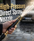 Adjustable High Pressure Hose Nozzle With Connector Set For Car Wash And Outdoor Cleanup All In One Sprayer With Jet And Soaker Modes Rugged Grip Easy Connect Perfect For Patio Garden And Lawn Care spray in use