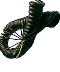 Heavy Duty Coiled Extension Cord, Slick Retractable Spiral Wire That Kills The Tangle Mess, showcasing 8 core wiring in a sleek spiral design.